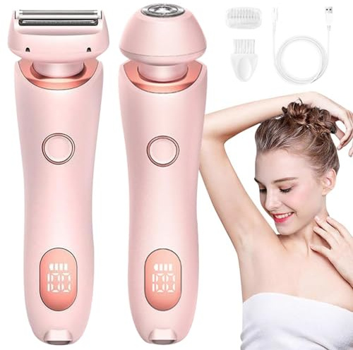 Beautibloom Rasoir,Rasoir éLectrique Livora,Rasoir éLectrique 2 En 1 pour Femmes,Rasoir Indolore Rechargeable,Humide Et Sec,Tondeuse à Cheveux ImperméAble pour La Visage,Bras,Jambes,Aisselles (Rose)