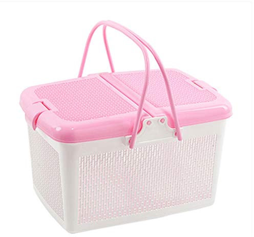 Stilvolles rosa Korb-Set: Ideal für Picknicks, Einkäufe und zur Aufbewahrung zu Hause