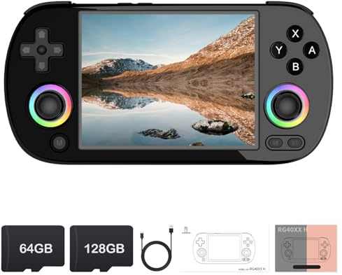RG40XX H Retro Handheld Game Console, Linux OS Built-in 64G+128G TF Card Retro Video Games Consoles 4.0 Inch IPS Screen Portable Pocket Video Player 10000+ Games (Black)