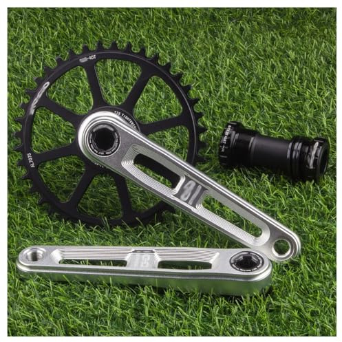 HZXQCVB 165/170/175mm Rennrädern Kurbelarm Set Mit 40T/42T/44T/46T/48T/50T Kettenblatt Direct Mount Kurbel Set Hohl Einteilige Kurbelgarnitur Aus Aluminiumlegierung Mit Tretlager(165mm Silver,48T)