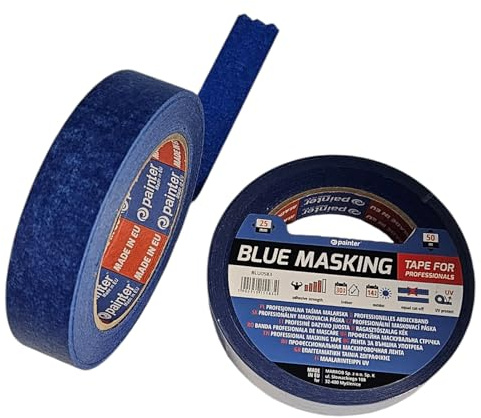PAINTER MiG-Met - Kreppband 25mm - Malerkrepp - 1 Stück, 50 m, Blau - Abklebeband Maler - Malerband - Klebeband Malerarbeiten - Kreppklebeband - UV-beständig, für Innen- und Außeneinsatz