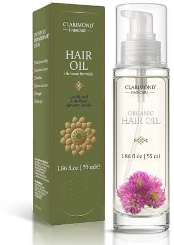 CLARIMOND Artigianale BIO-Peptides Olio di Argan & Olio di Semi di Crambe Abyssinica – Controllo del Crespo, Formula Nutriente, Esalta la Lucentezza, Idratazione Non Grassa, Fragranza a Lunga Tenuta