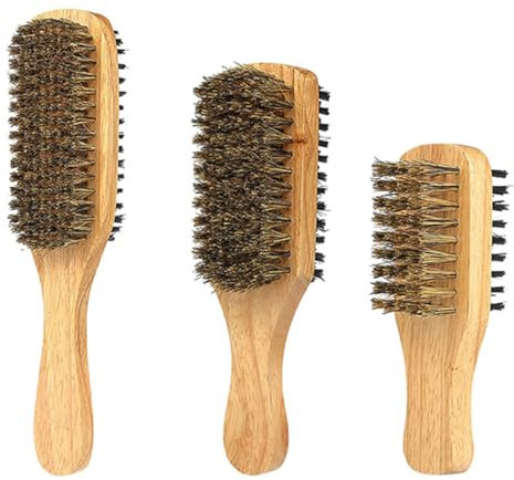 Ipetboom 3stücke Nylon-haarbürste Und Bartbürste Für Männer Doppelseitige Friseurbürste Zur Bartpflege Und Haarstyling Reinigungsbürste Für Barttrimmer Detailbürste Und Herrenhaarbürste