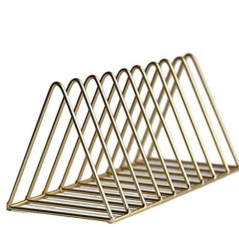 Modernes goldenes dreieckiges Bücherregal, Zeitschriftenhalter, Aktenordner für Schreibtisch, 9 Abschnitte, Schreibtisch-Aufbewahrungsregal, 26 x 11 x 12 cm