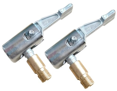 WUSJCOF 2 Stück Autoventil Hebelstecker Air Chuck, Messing neu Reifenfüllnippel Ventilaufsatz Momentstecker, Auto Druckluft Ventilstecker für alle Reifenventile mit Ventilgewinde (8mm)