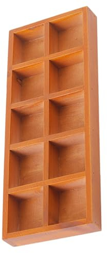 VICASKY Vassoio in Legno Multi-Scomparto per Piante 10 Sezioni, Organizer Rustico per Vasi da Fiori e Contenitore per Esterni e Micro Paesaggi