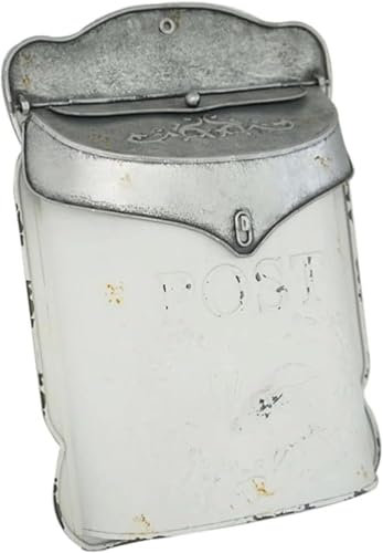 NSTVVEE Boîte aux Lettres Vintage en Fonte Classique, Fixation Murale, boîte de dépôt pour Colis, Maison, extérieur, capacité Moyenne, Domestique (Blanche)