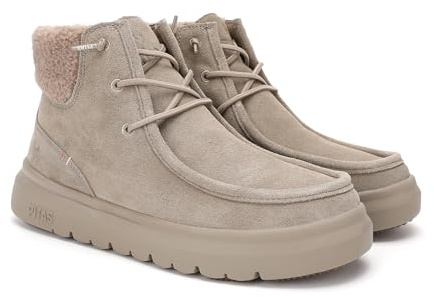 PITAS | BERNA | Casual damstövlar | utsågningskängor | lågskaft, urban stövel | klänning stövlar | platta låga stövlar | vinterstövel | Walkin skor pitas, Beige, 39 EU