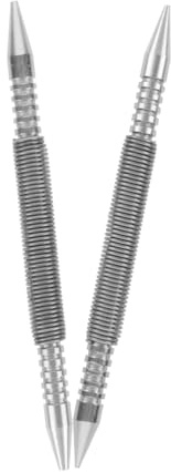 NUOBESTY 2 piezas Punzón de Clavos de Doble Cabeza con Resorte Herramienta sin Martillo para Metal y Madera Diseño Compacto para Marcado y Perforación Precisa