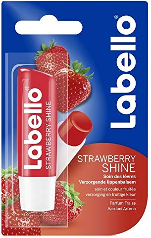 6er Pack - Labello Lipcare/Lippenpflegestift - Strawberry Shine - 4,8 g
