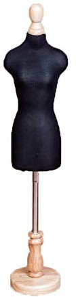 Schaufensterpuppe J-Manikins Kleine Schneiderin Dummy Weiblich, Mini-Puppenkleid Form Display Schneiderinnen Puppen Dekoration Puppenhaus Zubehör ， Höhenverstellbar (Farbe: Schwarz