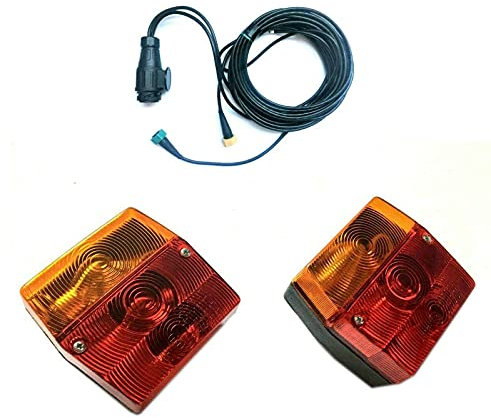 MelTruck® 2x Rückleuchte mit Blinker E9 für Anhänger Bajonett mit Glühbirnen und Kabel 9m