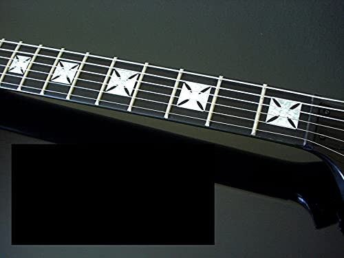 myrockshirt Iron Cross Eisernes Kreuz Griffbrett Aufkleber Sticker Set für Gitarre Bass Gitarren Hals Universal passend