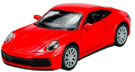 Welly Porsche 911 992 4S Coupe Rot Neu Generation Ab 2019 ca 1/34-1/39 Metall Modell Auto Die Cast Neu im Kasten