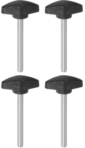 QUARKZMAN 4 Stück Rändelschrauben M6 x 60mm Flügelschraube mit T-förmige Handgriff, Verzinkte Kohlenstoffstahl Gewindebolzen Daumenschrauben 36mm Spannschraubenknopf für Schnellentfernung | Daumenschraube, Standardgewinde, Handklemmknöpfe