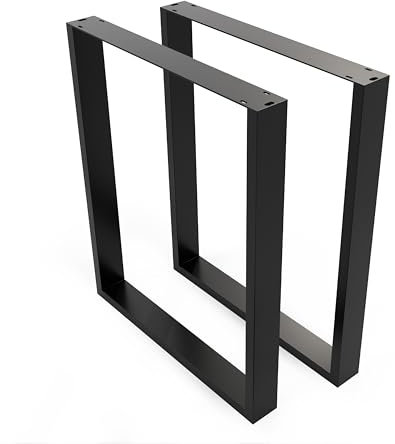 Sossai® Stahl Tischgestell Tischkufen Tischbeine | TKW1 | Farbe: Schwarz | 2 Stück | Breite 58 cm x Höhe 71 cm