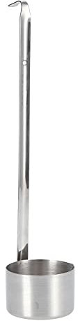 Cazo de Vino de Acero Inoxidable, Cuchara Medidora para Verter Cerveza, Cucharón de Vino de Largo, Cuchara de Fondo Plano con Orificios para Colgar, Gancho de Cola para