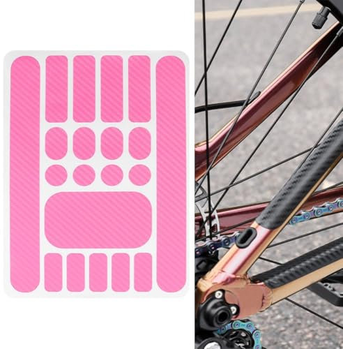 Mountainbike-Rahmenschutzfolie, Rahmenschutzfolie, Kettenstrebenschutz, Vorderradgabel-Aufkleber für Rennräder (Rosa)