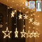 SENTAIMAO Christmas LED Stars Curtain Lights,12 Stars 138 LED Curtain String Lights Memory Window Lights with 8 Modes Decoration for Christmas, Party,Patio Garden