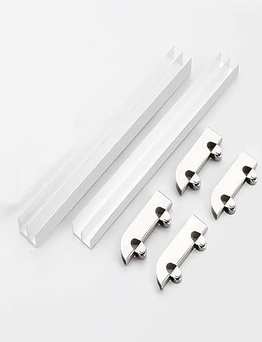 Double Track Sliding Door Track Kit for 3-5mm Thick Panel Glass Cabinet Door Aluminum Alloy Window Slide Rail Easy and Fast Installation(11.8in)