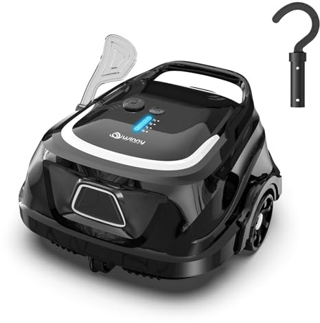 (2026 New) A1 Cordless Robotic Pool Vacuum for Above Ground Pools, Powerful Suction, Dual Filters, Self-Parking, 120-Min Runtime & 2.5h Fast Charging, Ideal for Above Ground Pool up to 1076 sq.ft