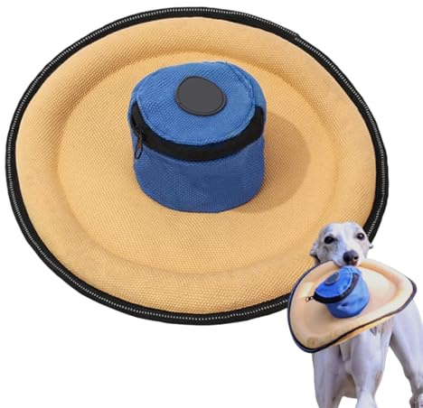 Pruojhw Disco per cani – Disco da lancio con sacchetto per dolcetti, leggero disco per cani, per cani di taglia piccola, media e grande, tutte le razze, parco, giardino, picnic