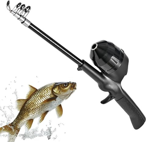 Yulokdwi Canna da per Bambini,Impugnatura Ergonomica Pieghevole - Combo da Portatile con Canna e Mulinello,per Trote Persici Pesci Gatto Acque Dolci e Salate Spiaggia Fiume Lago