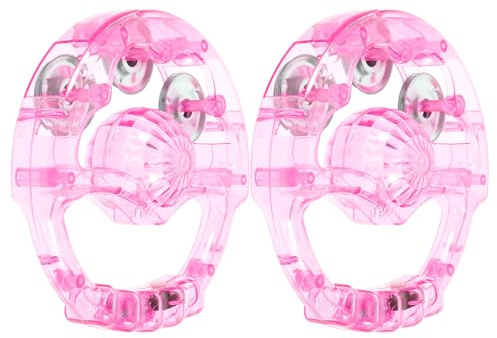 Homoyoyo 2 Stück Blinkendes Tamburin aus Kunststoff mit Leuchtenden Lichtern 12cm Handtamburin für Party Karaoke und Festival Leichtes Musikinstrument für Erwachsene