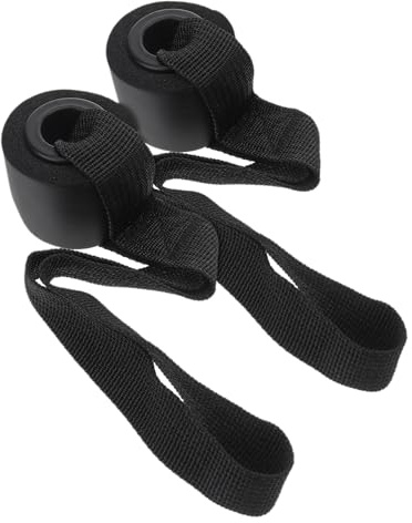 DOITOOL Boucle de Porte Fitness en Sangle PVC Noire Lot de 2 Bandes Élastiques Résistantes Coutures Renforcées pour Gym Domicile et Tirage Musculation