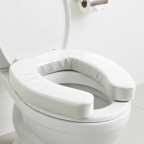 Rialzo Per Sedile WC Imbottito - Cuscino Impermeabile Antiscivolo Confortevole | 5 Cm Seduta Più Alta, Supporto Ergonomico Per Anziani Disabili Incinte | Uso Domestico Bagno Casa Viaggio Camper