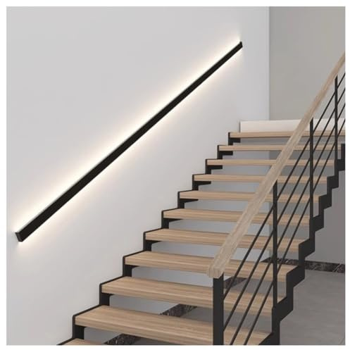 exproyzk Corrimano per Scale A LED con Sensore di Presenza, Corrimano Luminoso A Parete, Ringhiere in Lega di Alluminio — per Terrazze Esterne E Scale Interne
