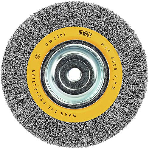 DEWALT Wire Wheel, 8-Inch, Crimped, 5/8-Inch Arbor, Wide Face, .014-Inch (DW4907)