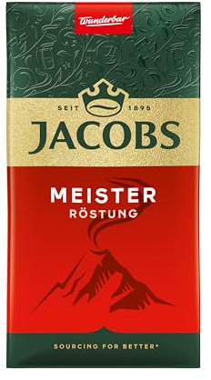 Jacobs Café filtre, torréfaction foncée, café moulu, torréfié en Allemagne, idéal pour machine à café filtre et presse française, intensité 9/10, 500 g