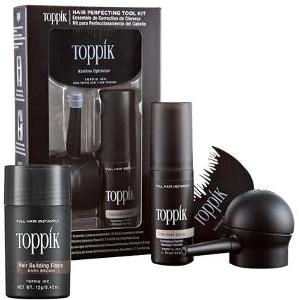 Toppik Starterkit inkl. Haarverdichter 12g. - Streuhaar Schütthaar Haarfasern Weiß