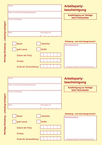 40 bis 150 Einladungskarten Geburtstag, diverse Motive, zum selber Bedrucken, professionelle Vorlagen, originell, witzig, individuell (40 Motiv Krankenschein)