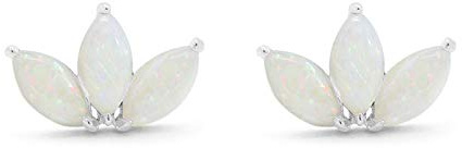 Brandlinger ® Ohrstecker Opal. Ohrstecker Lotus mit australischem Opal. Schmuck Damen vergoldet mit 18 Karat Gold für Frauen und Mädchen. Größe der Ohrringe Blume 8mm.