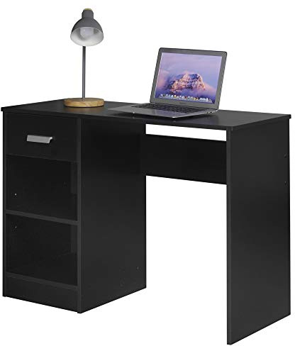 URBNLIVING 1 Schublade Holz Schlafzimmer Computer Arbeitstisch Büro Schreibtisch Schmuckschrank (schwarz)