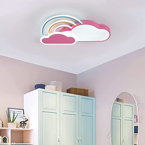 PANNN Deckenlampe LED Kinderzimmer Modern Dimmbare Fernbedienung Deckenleuchte Kinderleuchte Wolken Regenbogen Acryl Jungen Mädchen Schlafzimmer Wohnzimmer Restaurant Küche Büro Kronleuchter