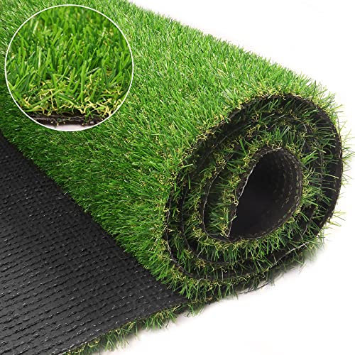 Weidear Alfombra de césped artificial de 4 pies x 6 pies, alfombra de césped artificial realista con agujeros de drenaje, 20 mm para interiores y exteriores, paisaje de césped para patio trasero,