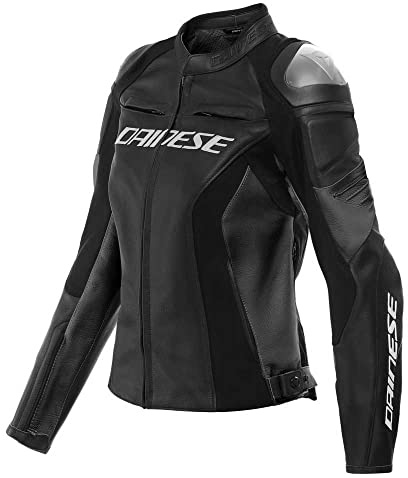 Dainese Racing 4 Lady Leatherjacket Damen Motorradjacke Lederjacke, BLACK/BLACK, 46