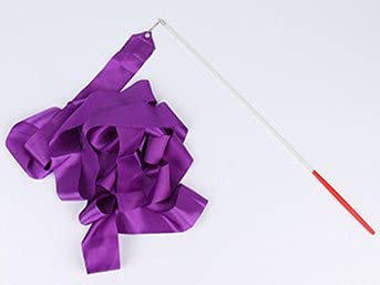 ADJAN Gymnastikband 2 Stück 2M 4M 6 Meter Buntes Gymnastik-Tanzband Rhythmische Kunstgymnastik Ballett Streamer Twirling Rod Rainbow Stick Sporttraining (Color : Purple, Size : 6m)