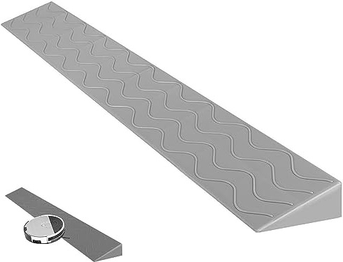 Tragbare Schwellenrampen, Türschwellenrampen, Rollstuhlrampe Tragbare Innen-Kehrroboter-Türschwellenrampe, 1 Cm - 10,5 Cm Hohe, Rutschfeste, Solide Bordsteinrampe ( Color : Grau , Size : 100x10x3.5cm/