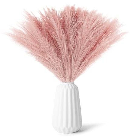 30 Stücke Pampasgras Trockenblumen Rosa,Naturalnh Künstlicher Pampasgras,Deko Pampas Gras Flauschig,Künstlich,Trockenblumen Deko Boho for Hochzeit und Heimdekoration