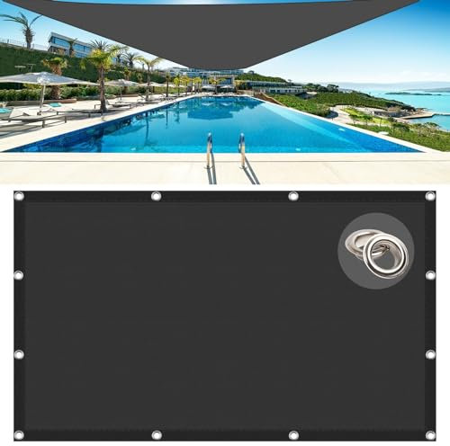 Rete Ombreggiante, Telo Ombreggiante 1.7 x 1.7 m Panno Ombreggiante, Vela Ombreggiante Quadrata Pes Protección Rayos UV per Tenda Amache Picnic Spiaggia, Grigio Scuro