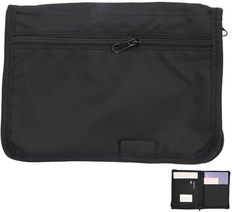 Fahrzeugmappe, Organizer A5, Dokumentenmappe A5, Auto Organizer für Reisedokumente, Tragbarer Manuelle Tasche für Karte Registrierung Autozubehör mit Mehreren Fächern (Schwarz)