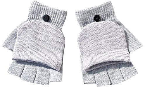 Fäustlinge für Damen, kaltes Wetter, beheizter Winter, Flip-Handwärmer, fingerlos, Winterhandschuhe, Handgelenkabdeckung, Erwachsene, Damen, Handschuhe, Handschuhe für kaltes Wetter (grau,