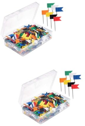 SHOWERORO 200 STK Stecknadeln Markierungsfahnen Weltkarte Pinnwand Karte heftet Stecknadel Stock Karte schieben büroradio offic Marker Paper Clip Kartenflaggenstifte Flaggen-Push für Karte