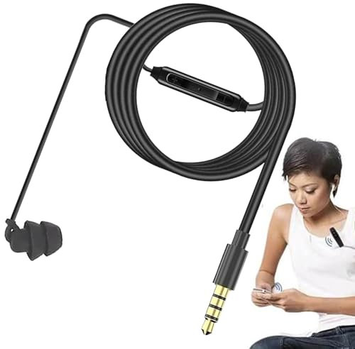 Auricular individual con micrófono con cable, auricular mono con micrófono incorporado, cómodo auricular con cable de un solo lado, sonido claro y aislamiento de ruido, auricular liviano para llamadas