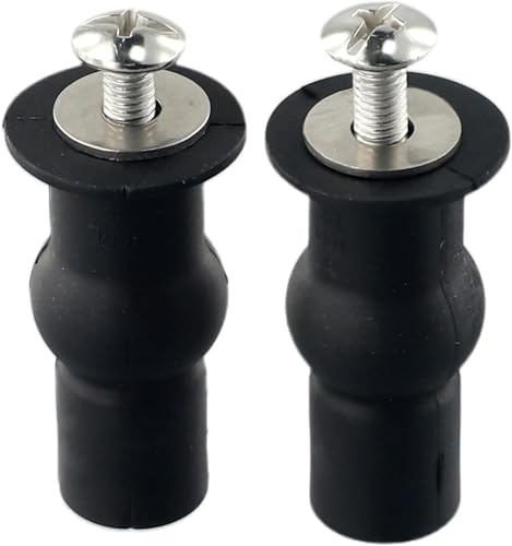 Handyfix 2Pcs Toilet Seat Fittings,Toilet Seat Fixings,Heavy Duty Toilet Seat Fastener Bolt Kit,Expanding Rubber Top Nuts Screw Fixings,Suitable for Most UK Standard Size Toilet Covers.