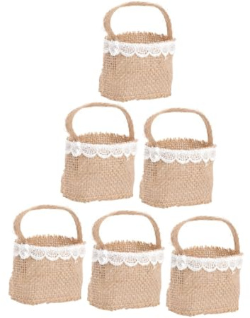 HAWILLOSCH 6stücke Teiliges Elegante Hochzeits-geschenktaschen Aus Leinen Stilvolle Aufbewahrung Für Süßigkeiten Dekoration Für Hochzeiten Partys Und Besondere Anlässe